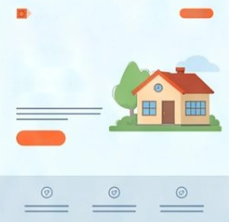 Prototype of a strong agent website with a house photo, headline and action button